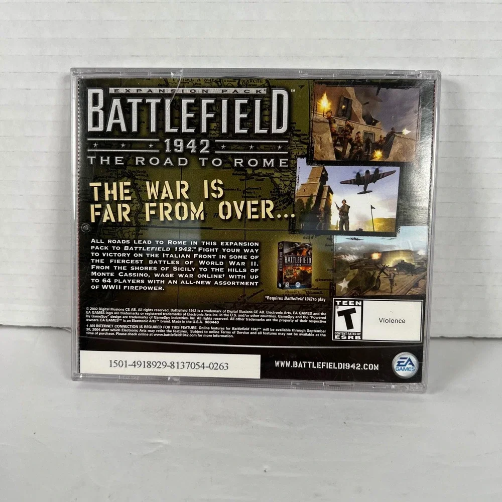 Battlefield 1942 The Road to Rome Expansion Pack‎ PC 2003 EA Games 2-Disc Jewel